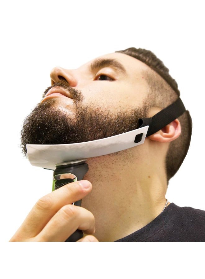 FlexShaper 2.0 - Beard Shaper for Men - Hands-Free & Flexible Neckline Guide - Beard Trimmer Tool - Lineup Stencil Kit - White