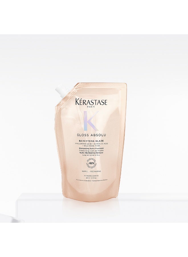Gloss Absolu Refill Pouch Shampoo with Glycolic Acid, Hyaluronic Acid and Wild Rose in Oil 500ml