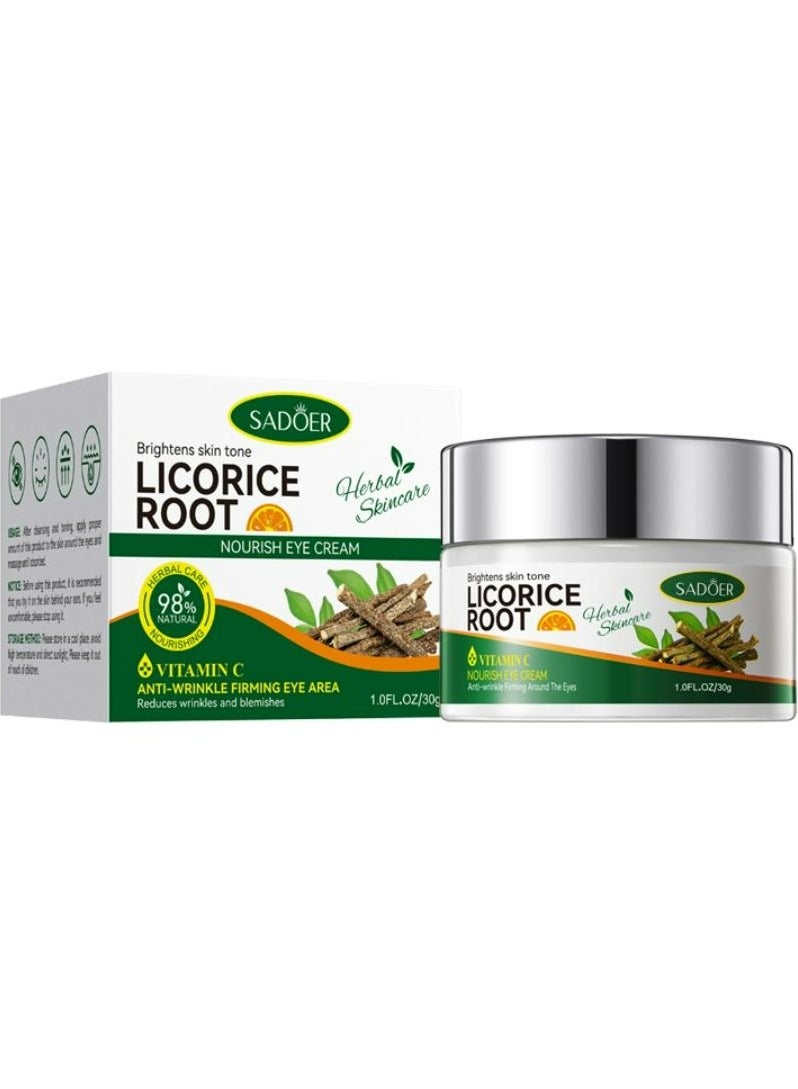 Licorice Root Hydrate Withen Nourish Eye Cream Vitamin C Anti Wrinkle Firming Eye Area 30g