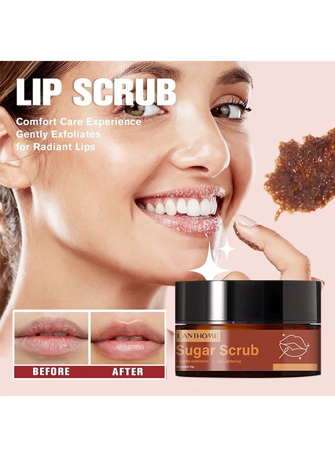 Suger Scrub-Brown Sugar Lip Scrub，Lip Exfoliator and Moisturizer For Dry Chapped Lips