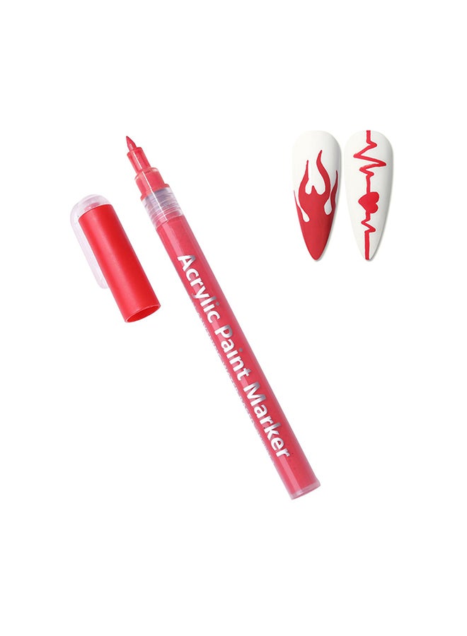 Acrylic Paint Markers Pens  for Nails Painting Wood Fabric Card Paper Ceramic & Glass Paint Marker  APM(Red)