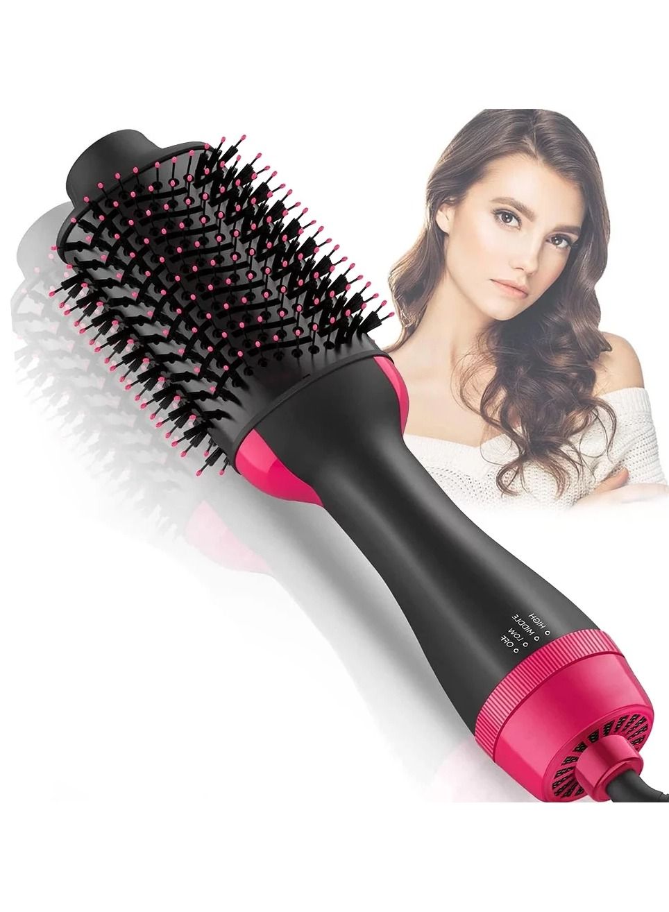 One Step Hair Dryer Volumizer Electric Hot Air Hair Straightener Curler Styling Brush Salon Negative Ion Generator Curling Comb