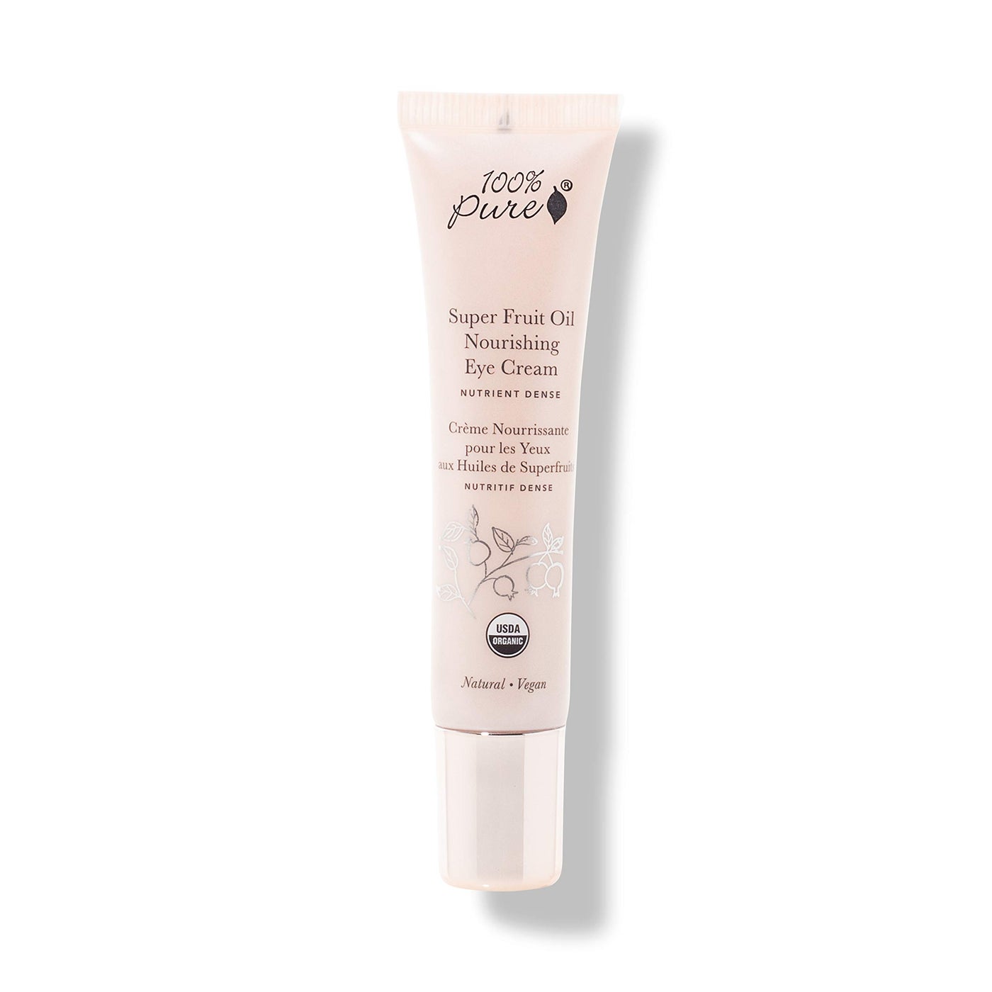 100% PURE Super Fruit Oil Nourishing Eye Cream, Anti-Aging Organic & Natural Hydration for Puffiness, Fine Lines, Under Eye Bags - 0.5 Fl Oz