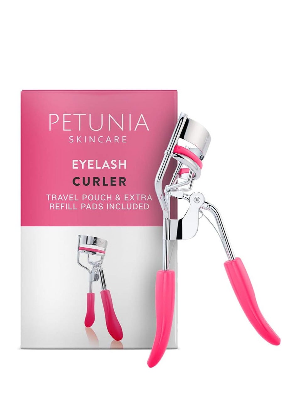 Silicone Eyelash Curler with Refill Pads & Satin Pouch Designed for No Pinching or Pulling and Perfect for Those with Straight Flat Lashes Wanting Dramatic Long Lasting Seamless Curls