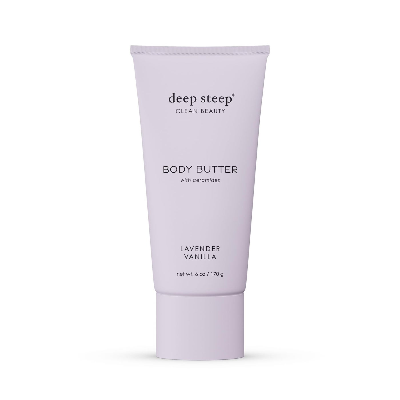 Deep Steep Body Butter, 6 oz â€“ Rich Moisturizer with Ceramides, Coconut Oil, Argan Oil & Aloe Vera â€“ Vegan, Clean Beauty, Smooth & Hydrated Skin (6 Ounces, Lavender Vanilla)