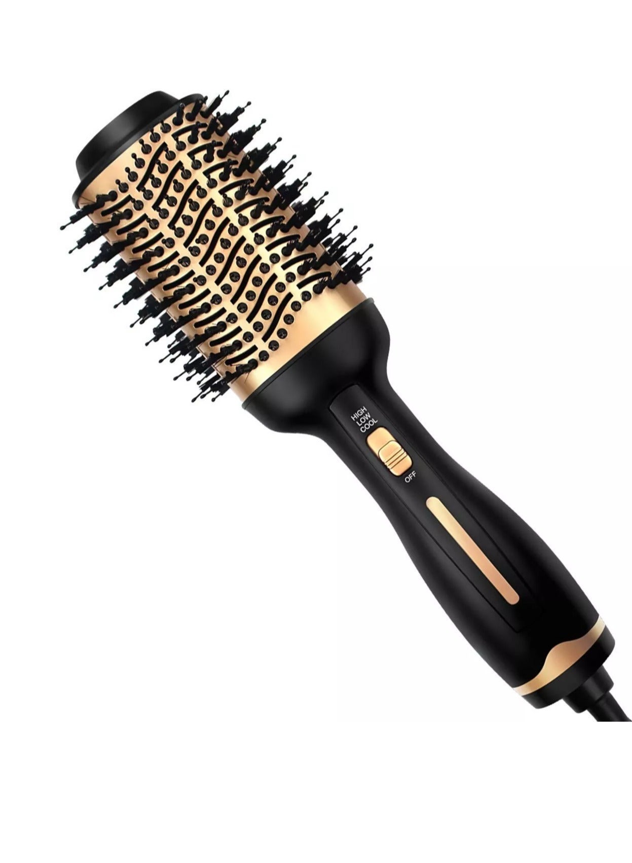 Hot Air Brush, 4 in 1 Hair Dryer Brush & Volumizer, One Step Blow Dryer Suitable for Straight and Curly Hair, Ceramic Coating Achieve Salon Styling at Home 1000W, Gold/Black