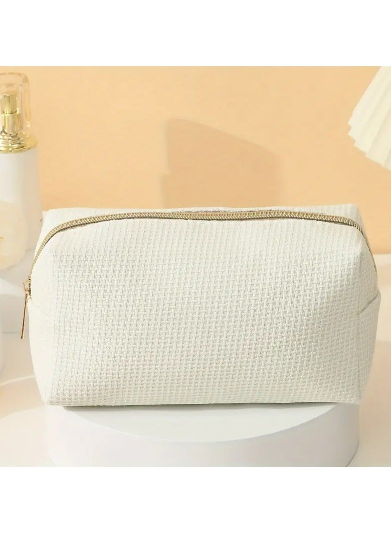 1pc Large Capacity Polyester Travel Cosmetic Bag