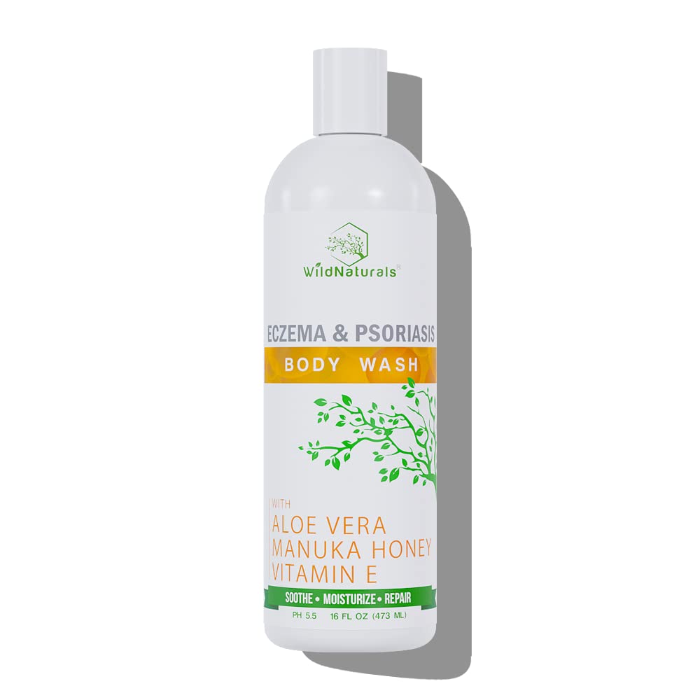 Wild Naturals Moisturizing Eczema Body Wash â€“ Gentle Psoriasis Body Wash for Itchy, Dry Skin Relief â€“ Eczema Soap for Redness and Flareups â€“ Hydrating Cleanser for Women and Men