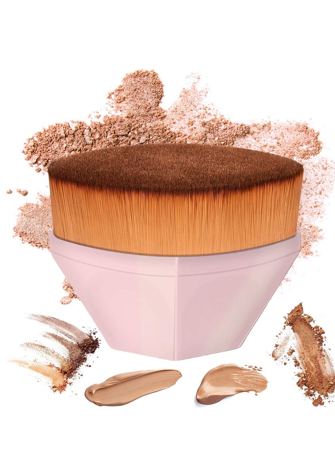 High Density Foundation Brush, Foundation Makeup Brush, Flat Top Kabuki Travel Loose Powder Blush For Mineral Blending Liquid Cream Buffing Stippling Blending Concealer for Face Body