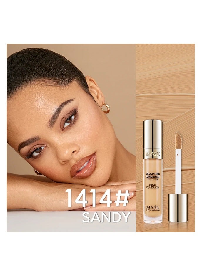 IMAGIC 6 Colors Sculpting Concealer Palette | Full-Coverage, Multi-Use Cream Concealer | Contour, Highlight & Correct for Flawless Skin (SANDY)