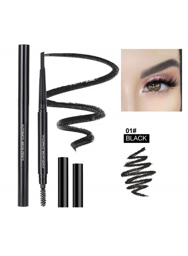 5 Colors Eyebrow Pen, Long Lasting Eyebrow Gel for Waterproof Eyebrow Makeup Waterproof Eye Brow Pencil Triangular Tip with Brush Makeup Cosmetic(Black)