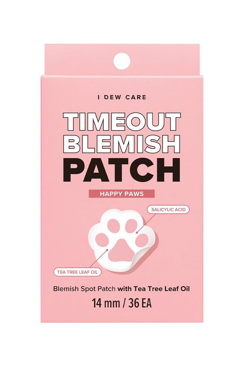Hydrocolloid Acne Pimple Patch - Timeout Blemish Happy Paws | Cute Patches, Facial Stickers, Absorbing with Tea Tree Leaf Oil, Trouble Treatment for Face, 36 Count