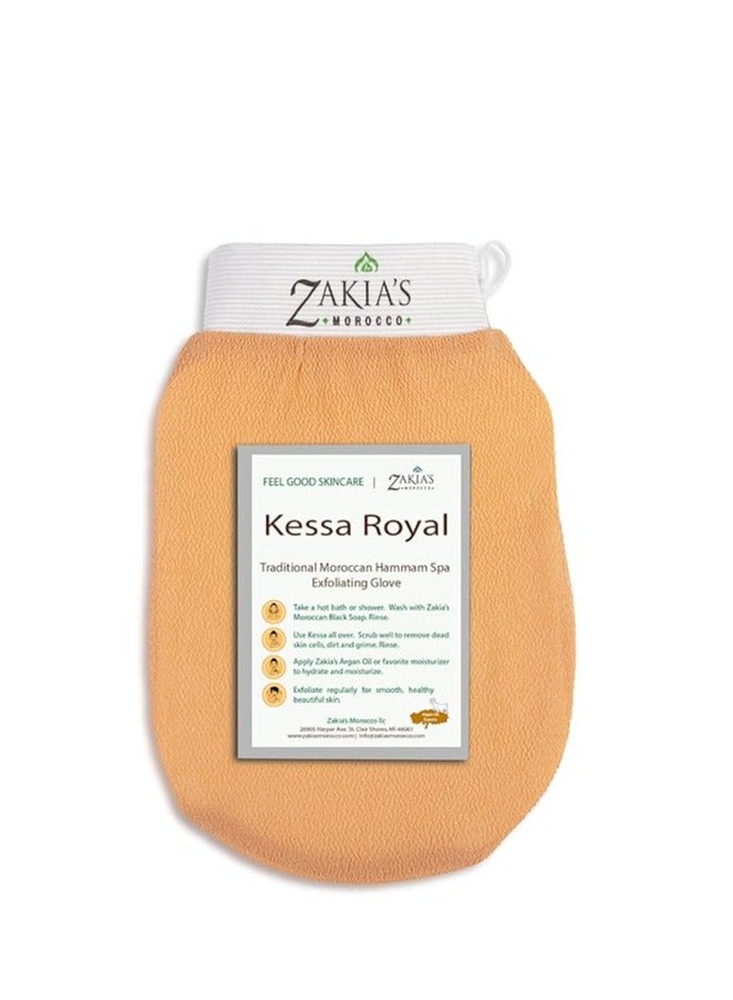 Original Kessa Exfoliating Glove - Salmon Beige - Microdermabrasion Exfoliating Mitts, Removes unwanted dead skin, dirt and grime and Keratosis Pilaris. Great for spray tan removal 1 unit