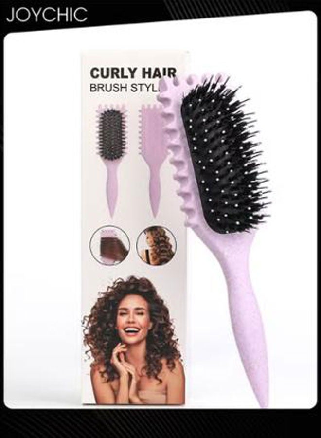 Curl Defining Brush Styling Brush Lightweight Travel Portable Hair Brush for Women (Purple)