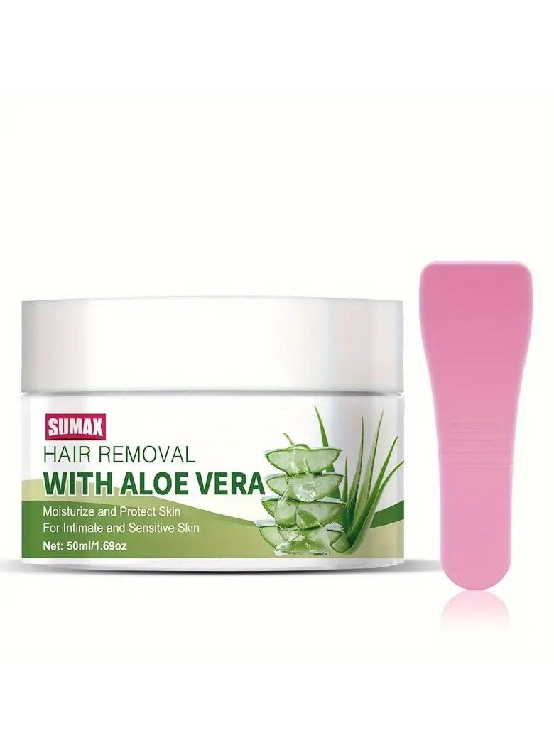 Painless Aloe Vera Hair Removal Cream - Fast-Acting, Salon-Quality Results for Men & Women - Gentle on Armpits & Intimate Areas, Leaves Skin Silky Smooth