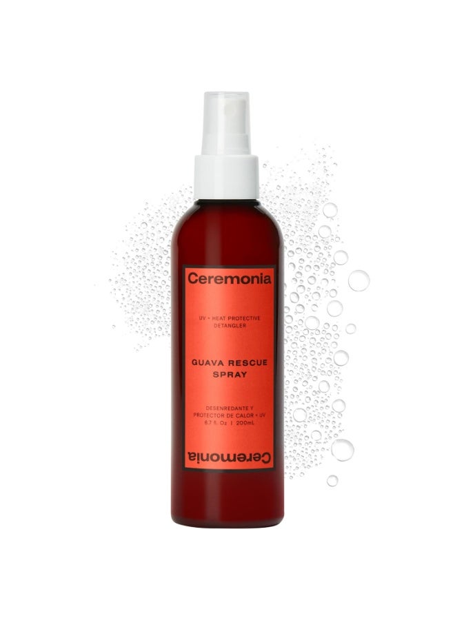 Ceremonia Guava Rescue Spray Superfruit Guava Detangler with UV & Heat Protection, 6.7 Fl Oz | 200 mL