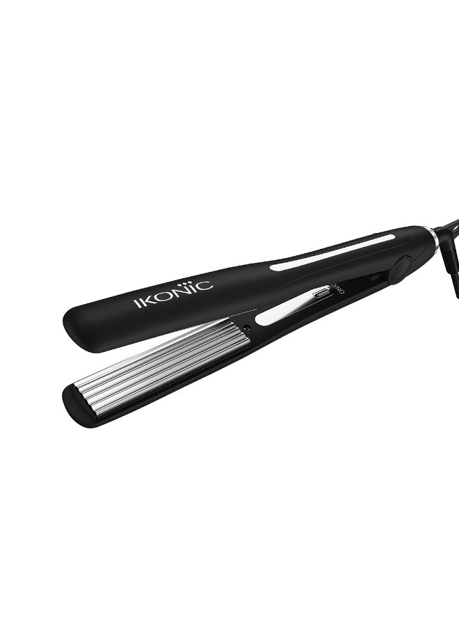 Ikonic Slim Titanium Crimper, Black, PTC Heater, Fast Heat-Up, Adjustable Temperature, Styling For Women, All Hair Types, (STC 2.0)