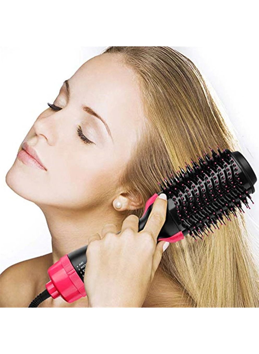 Professional 1 Step Hair Dryer Comb Volumizer 2 in 1 Hot Air Curling Iron Rotating Comb
