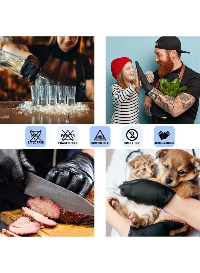 SAFE HEALTH Nitrile Black Industrial Disposable Gloves-Large 3.5 Mil Case of 1000 Powder Free-Latex Free Tattoo-Beauty Salon-Hair Nail Studio-Auto Repair-Car Maintenance-Household-Daily