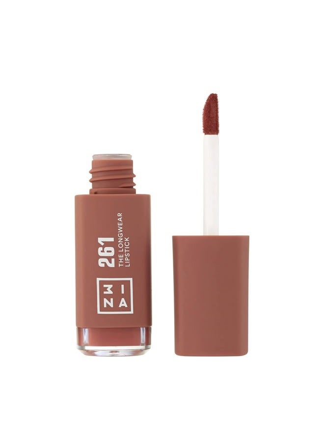 The Longwear Lipstick 261 - Naturally Hydrating, Fast Drying - Shades That Stay All Day And Suit Every Skin Tone - Cruelty Free, Paraben Free, Vegan Cosmetics - Dark Nude Color - 0.22 Fl. Oz