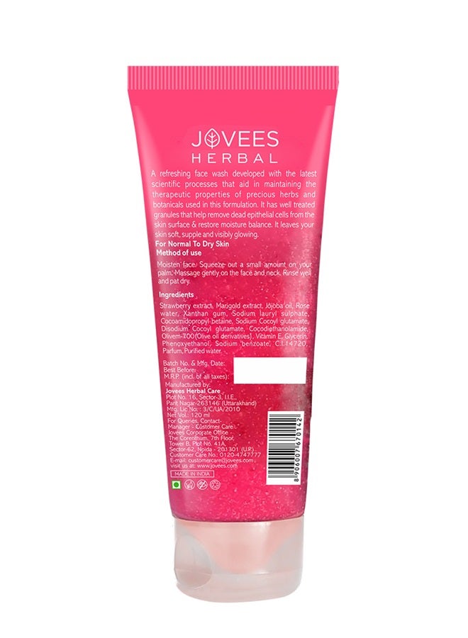 Jovees Herbal Strawberry Face Wash 120ml | With Strawberry Extract | Hydrating, Brightens Skin & Reduces Pigmentation | For Normal To Dry Skin - image 2