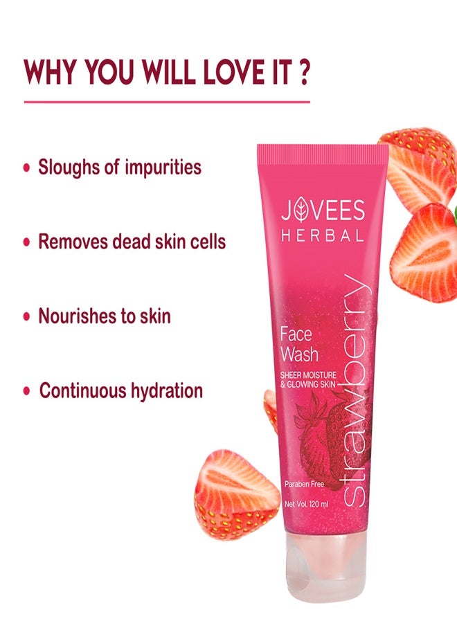 Jovees Herbal Strawberry Face Wash 120ml | With Strawberry Extract | Hydrating, Brightens Skin & Reduces Pigmentation | For Normal To Dry Skin - image 4