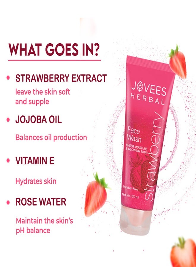 Jovees Herbal Strawberry Face Wash 120ml | With Strawberry Extract | Hydrating, Brightens Skin & Reduces Pigmentation | For Normal To Dry Skin - image 5