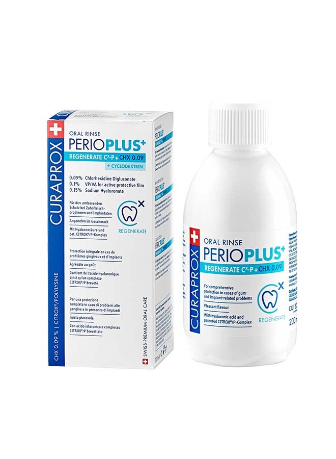 Perio Plus Regenerate Mouthwash | 0.09% Chlorhexidine For Advanced Oral Care – 200Ml