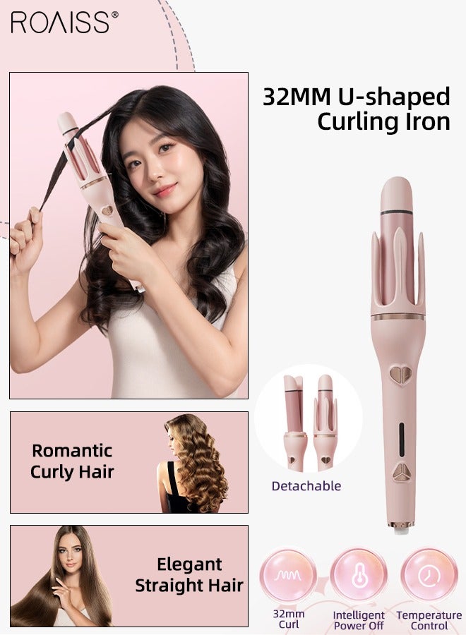 2-in-1 Hair Straightener and Automatic Hair Curler, 32MM Wave Curling Iron 3-speed Temperature Adjustment Suitable for All Hair Types Fast Heating Anti-Tangle Hair Wand Curlers for Lasting Curls Waves