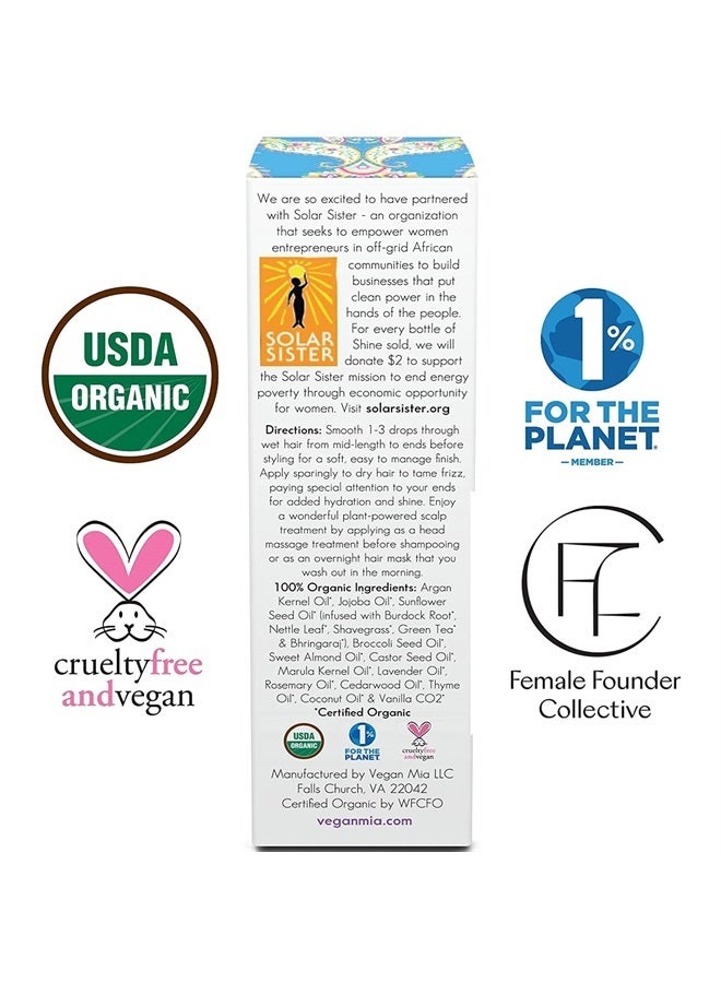 USDA Organic Hydrating Hair Oil For Dry Damaged Hair and Growth - Strengthen & Repair with Rosemary Oil, Castor Oil & Jojoba Oil - Hair Growth Oil & Scalp Treatment for Women & Men, 1 fl oz