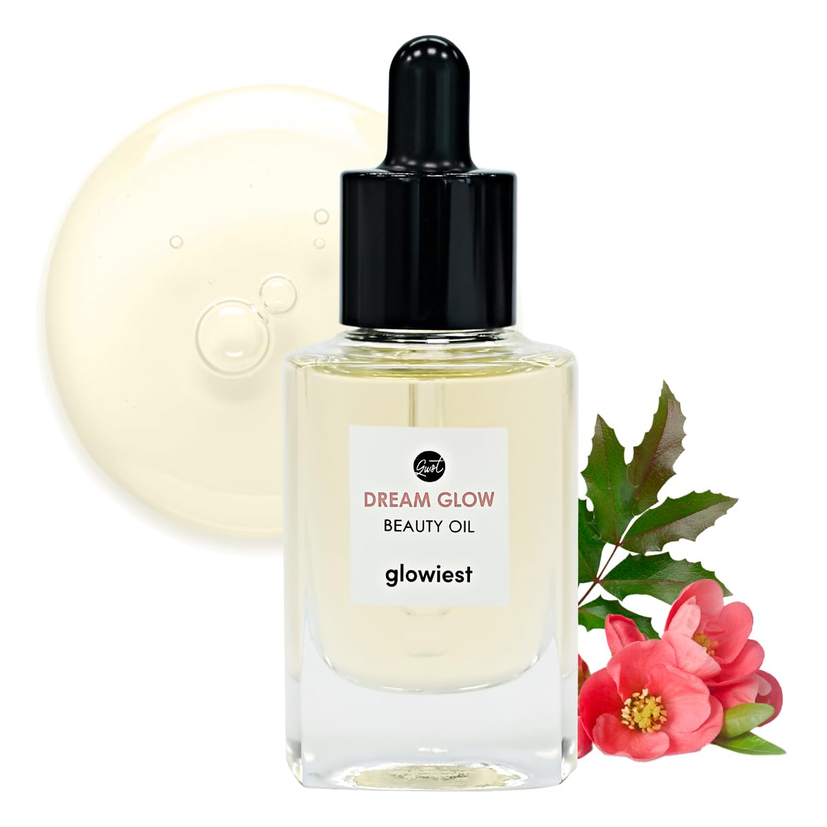 glowiest DREAM GLOW BEAUTY OIL - Natural Facial Oil for All Skin Types - Clean Beauty, Camellia Japonica SeedOil, CastorOil - 30ml (1.01 fl. oz.)