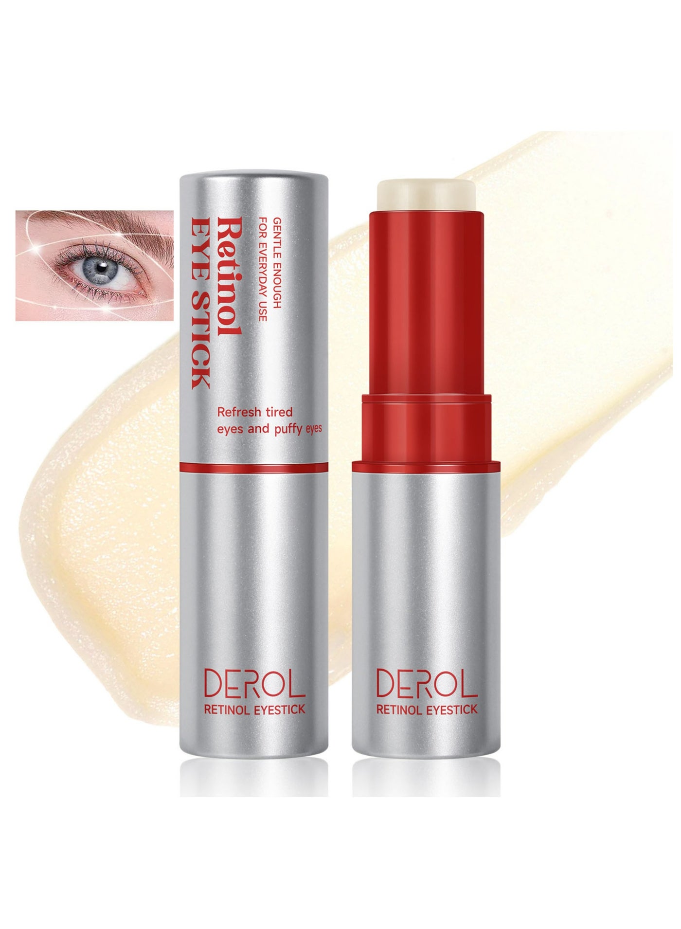 Retinol Eye Cream Stick For Dark Circles Puffiness Correxion Line Smoothing Anti Aging Eiaser Retinol Polypeptide Repair Treatment Balm Younger Looking Hydrates Brightening Firms Brightens A