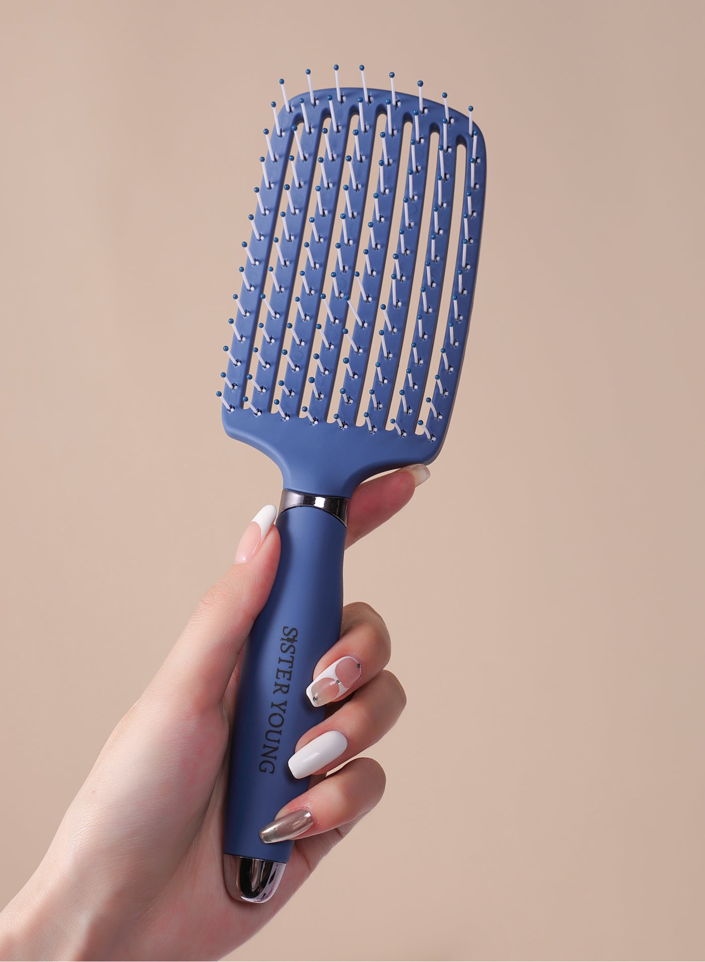 Sister Young OVIA Soft Nylon Pin Detangler Hair Brush (Blue)