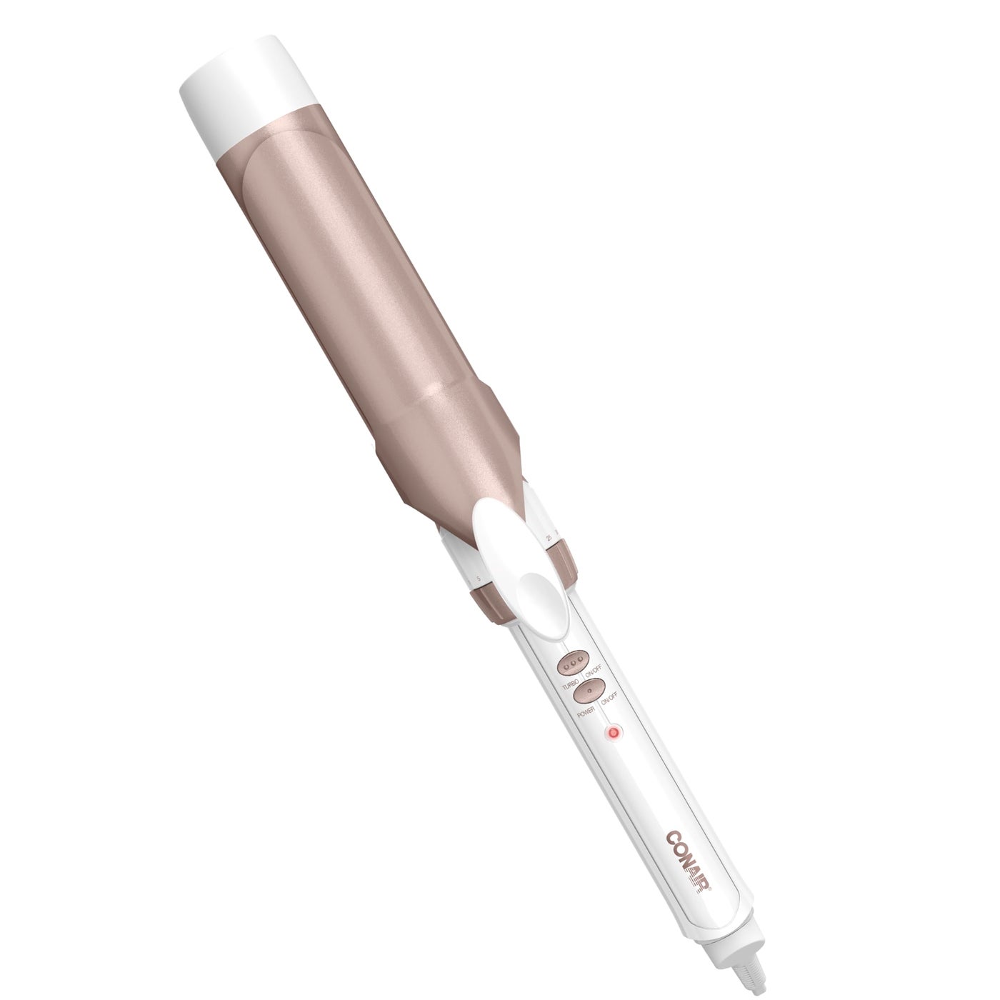 Conair Double Ceramic 1 Â½-Inch Curling Iron, 1 Â½-Inch Barrel Creates Soft Waves & Curls, Hair Curler for Use on Medium & Long Hair, White/Rose Gold