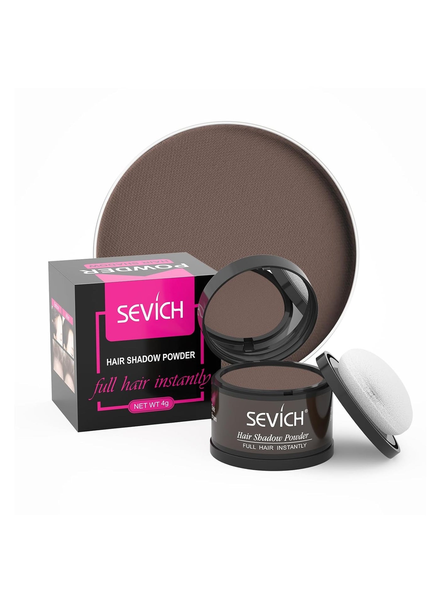 Instantly Hairline Shadow Hairline Powder, Quick Cover Grey Hair Root Concealer, Eyebrows & Beard Line, Hair Root Touch Up for Thinning Grey Hairline, Windproof&Sweatproof, Dark Brown
