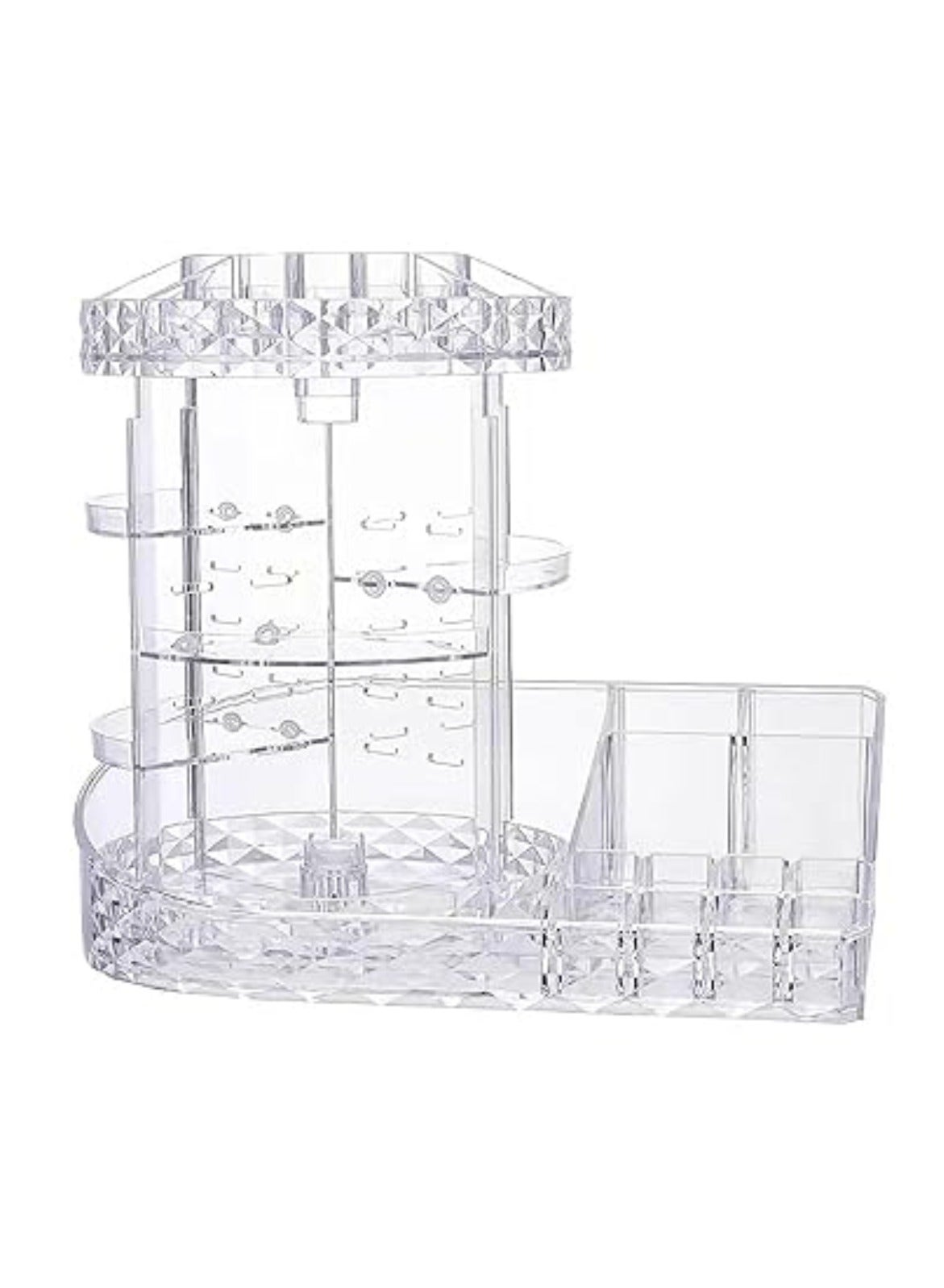Makeup Organizer 360 Degree Rotating Adjustable Cosmetic Storage Display Case With Multi Layers Large Capacity, Fits Jewelry, MakeUp Brushes, Lipsticks And More, Clear Transparent