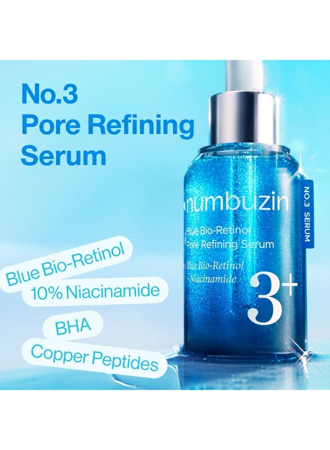 No.3 Serum | Blue Retinol Pore Refining Serum | Pore Tightening, Firming, Anti-Aging, Korean Skincare | Niacinamide, Retinol, BHA | - image 2