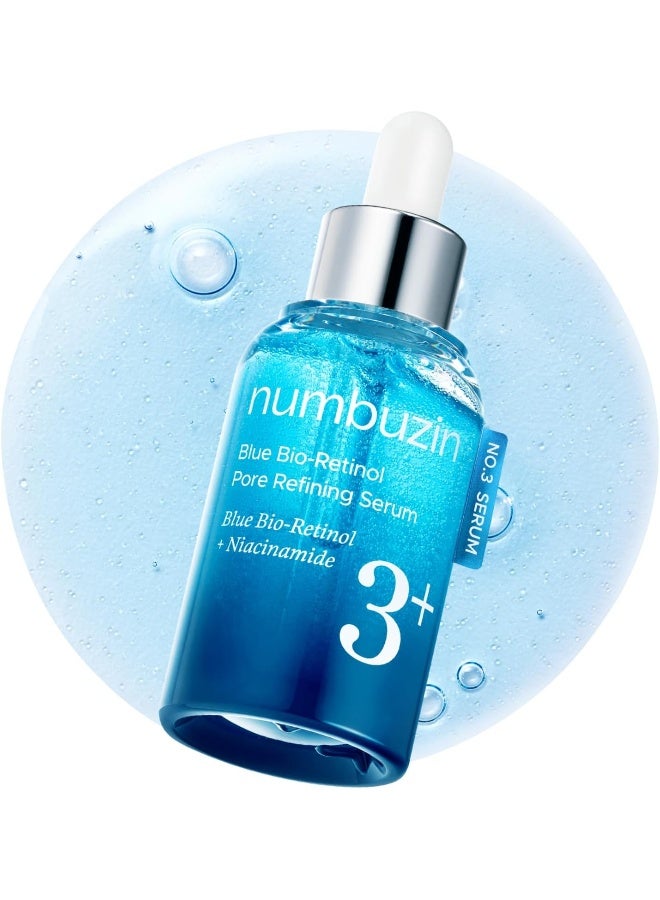 No.3 Serum | Blue Retinol Pore Refining Serum | Pore Tightening, Firming, Anti-Aging, Korean Skincare | Niacinamide, Retinol, BHA |