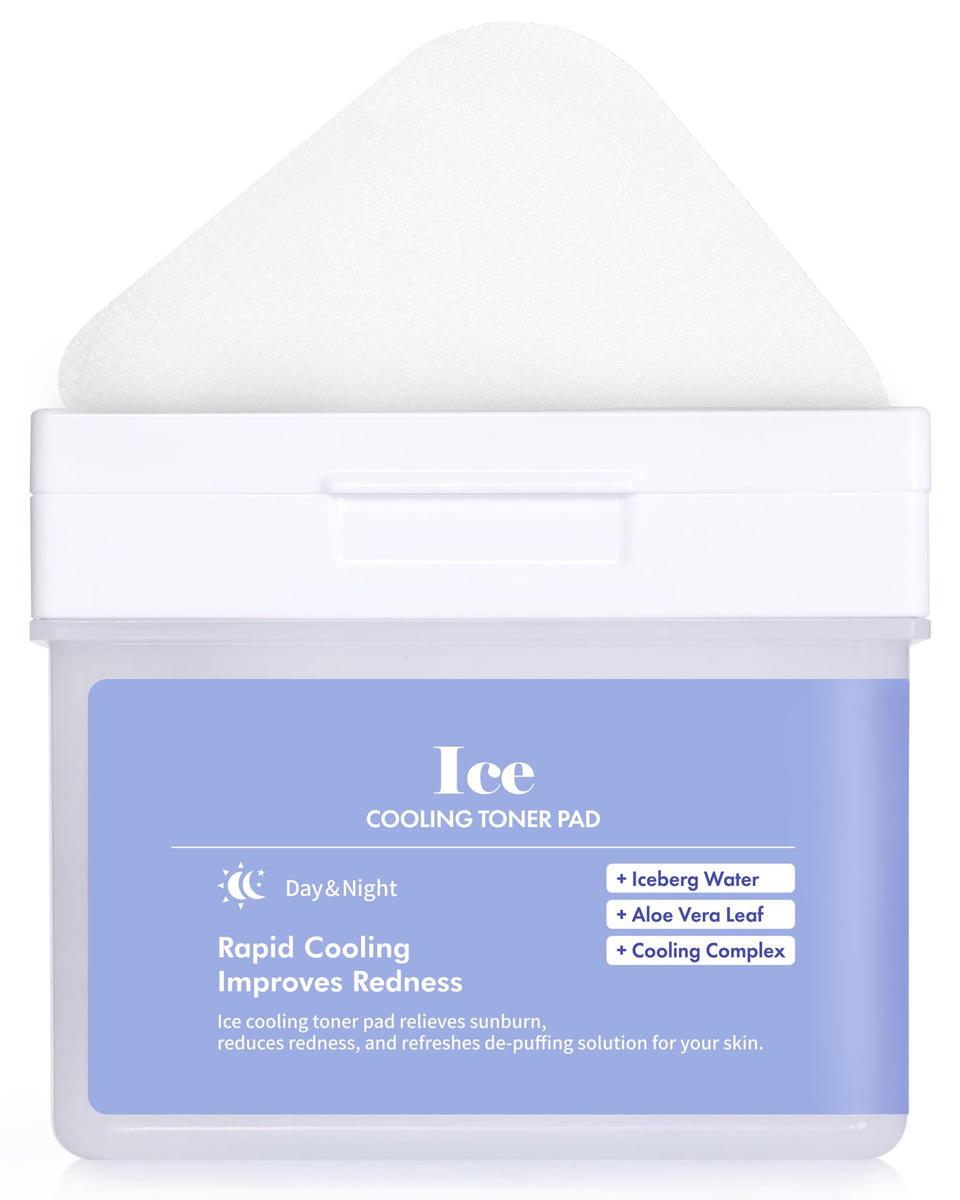 DERMAL Ice Cooling Toner Pad - Korean Soothing & Hydrating Toner Pads with Aloe Vera - After Suncare, Sunburn Relief, Redness Relief - Vegan Square, High Capacity, 120 Pads