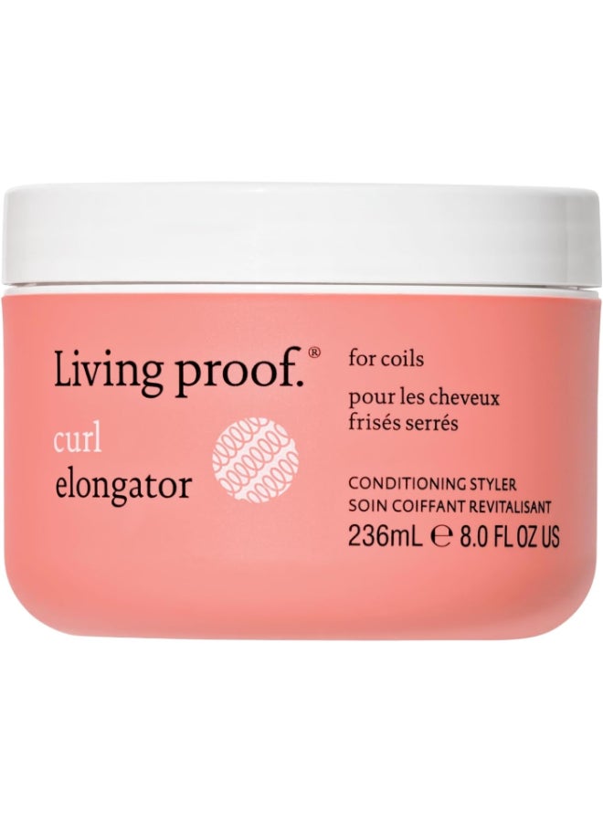 Curl Elongating Styling Cream for Coily & Tightly Coiled Hair - Stretches Curls without Losing Definition, Reduces Shrinkage & Adds Softness (236 ml)