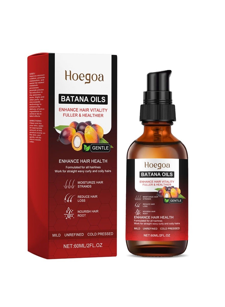 Batana Oil for Hair Growth Organic, Hair Care Oil for Moisturizes Scalp, Hair Thickening and Strengthening, Lightweight Hair Oil for Volumizing 60ml/2fl oz