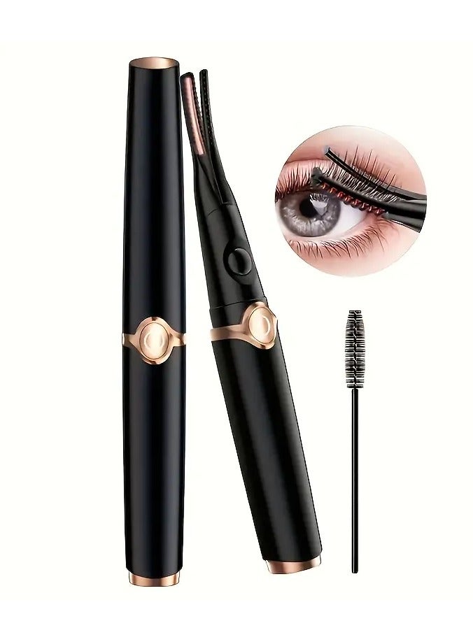 1pc Intelligent Heated Eyelash Curler, 150mAh Rechargeable Lithium Battery, 3-Speed Adjustable, USB Charging, Portable Eye Makeup Styling Tool with Brush Head, Quick Curling & Beauty Enhancement