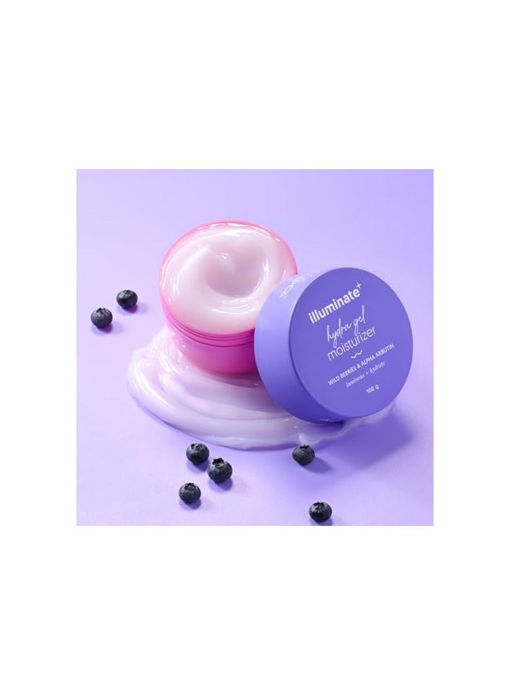 Aqualogica Illuminate + Hydra Gel Moisturizer with Wild Berries & Alpha Arbutin-100g|24 Hour Intense Hydration|Water-Like Gel Texture|Non-Sticky & Quick Absorbing for Luminous Skin - image 2