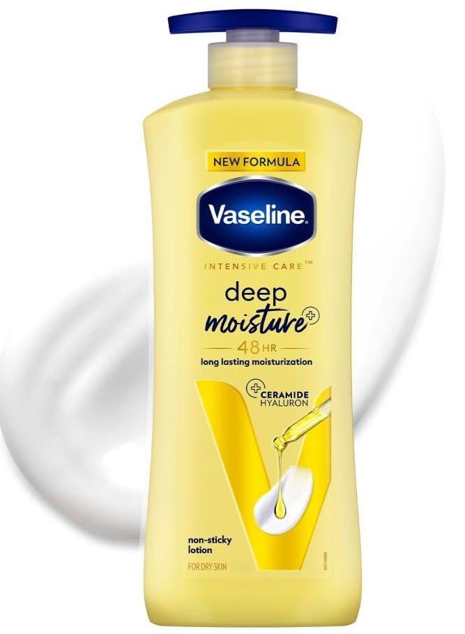 Vaseline Intensive Care Deep Moisture Nourishing Body Lotion 400ml Daily Moisturizer for Dry Skin Gives Non Greasy Glowing Skin For Men & Women