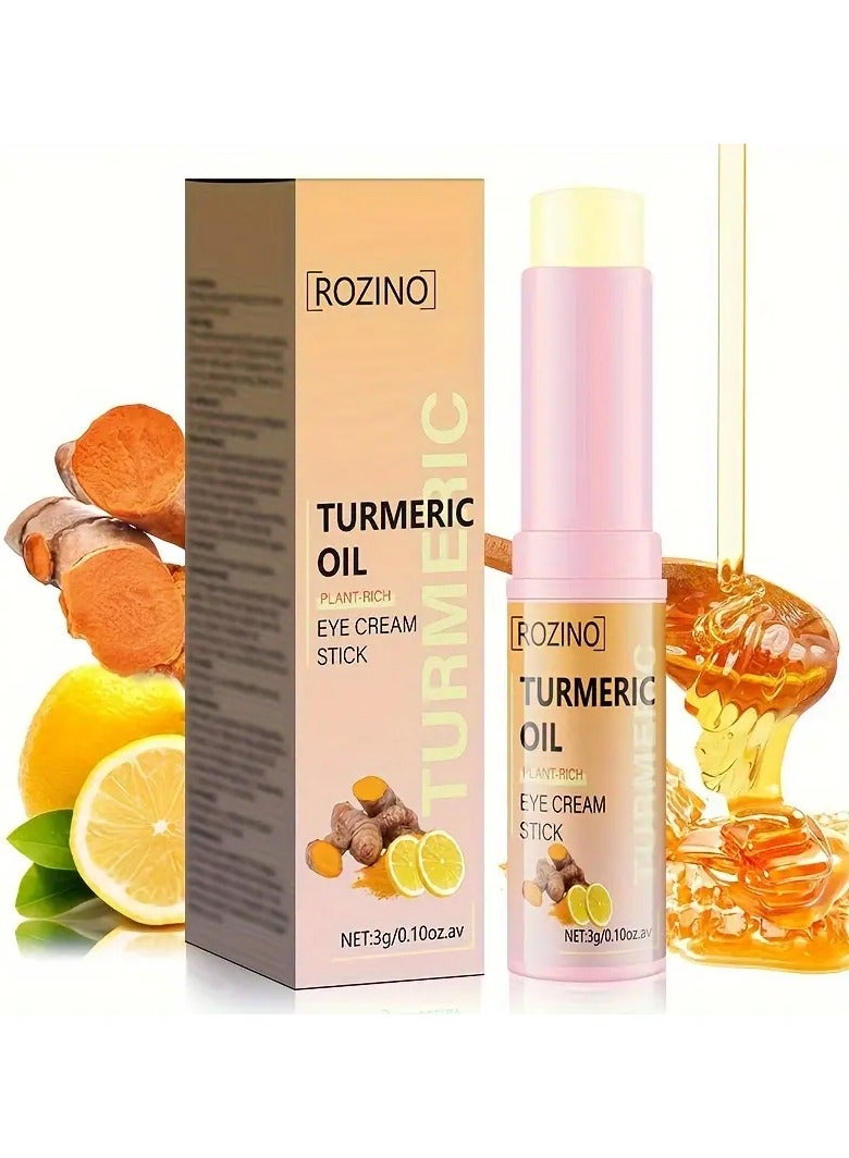 Autumn And Winter Moisturizing Turmeric Vitamin C Solid Eye Cream Stick, Contains a Variety of Skin Care Ingredients, Deep Hydration, Quick Absorption, Gentle Care for Eye Skin, Small And Portable, Must-Have for Holidays