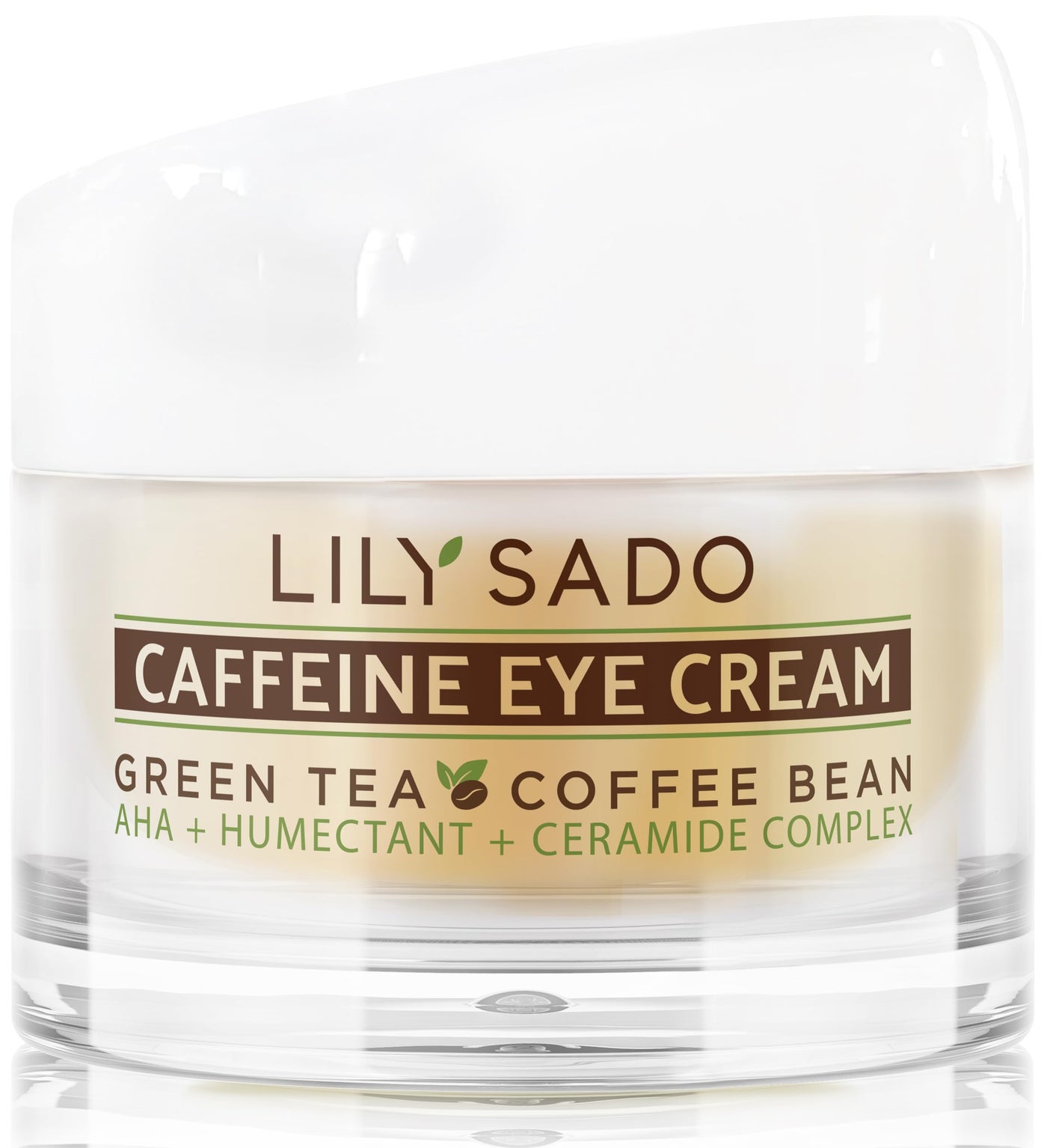 LILY SADO TEA+Câ„¢ Coffee & Matcha Caffeine EYE CREAM - Anti-aging Vegan Natural Eye Repair Moisturizer Lotion w Arabica Coffee Beans + Green Tea - Prevents Undereye Wrinkles, Puffiness, Dark Circles