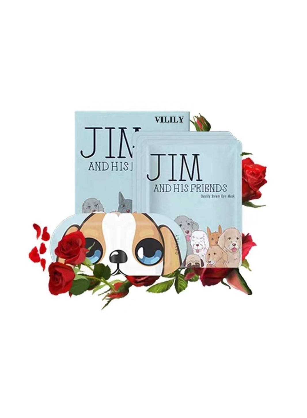 10 Piece Jim And His Friends Daylily Steam Eye Mask Rose