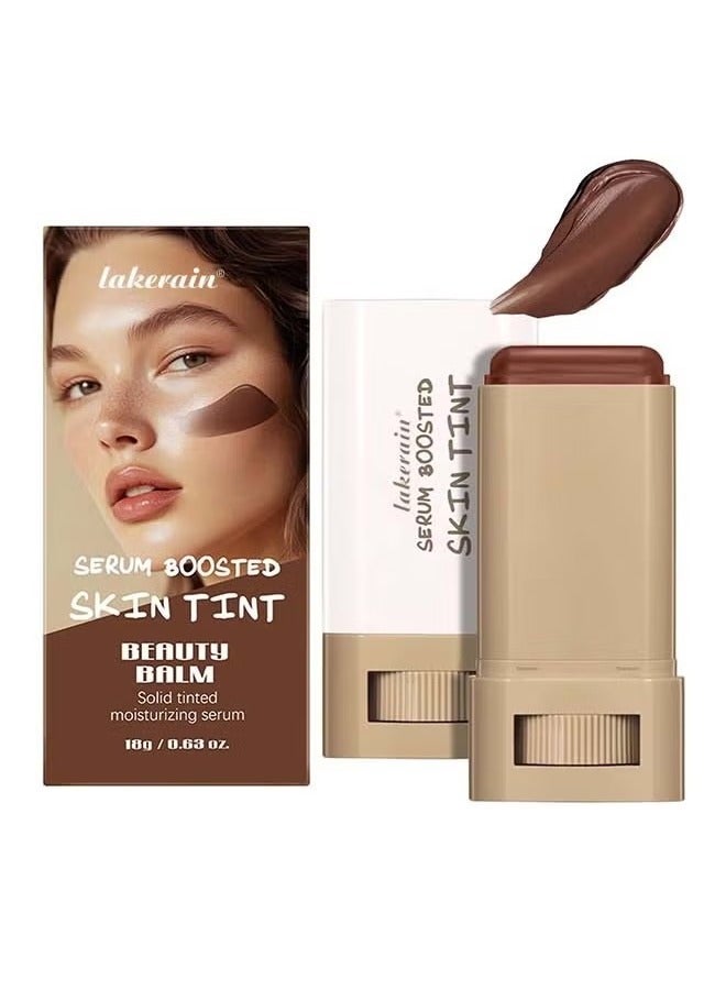 Beauty Balm Serum Boosted Skin Tint, Solid Tinted Moisturizing Serum Foundation Stick, Buildable Medium-to-Full Coverage Contour Stick for Face Makeup