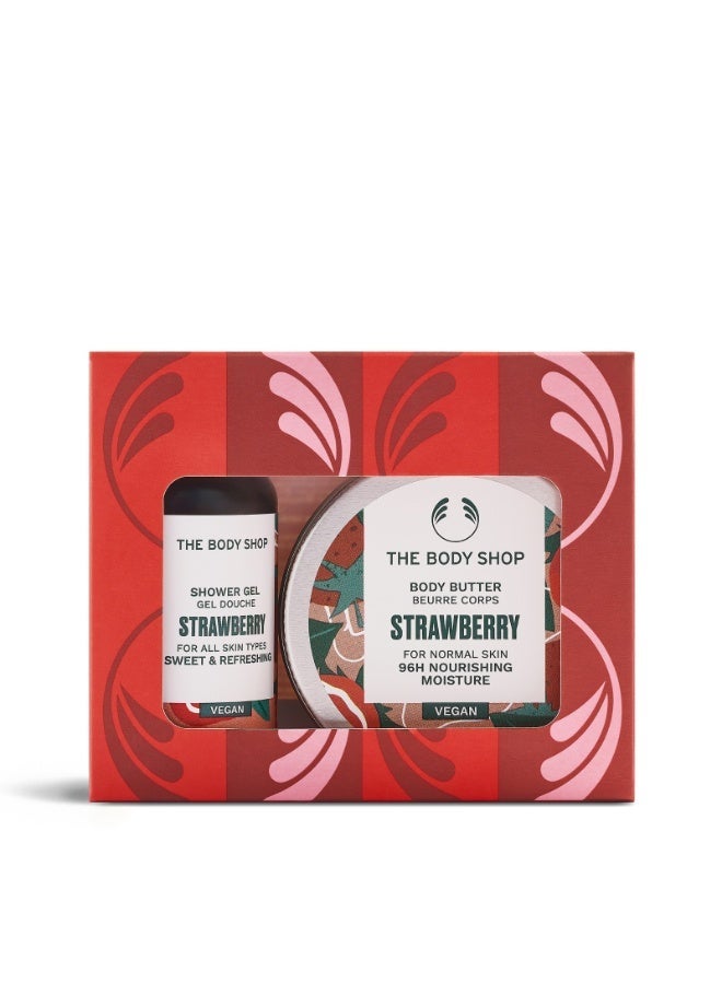 Strawberry Treats Gift Set – Shower Gel (60 Ml) And Body Butter (50 Ml) – Juicy Strawberry Scent, Gentle Daily Cleanser And Deep Nourishing Hydration For Soft Skin.