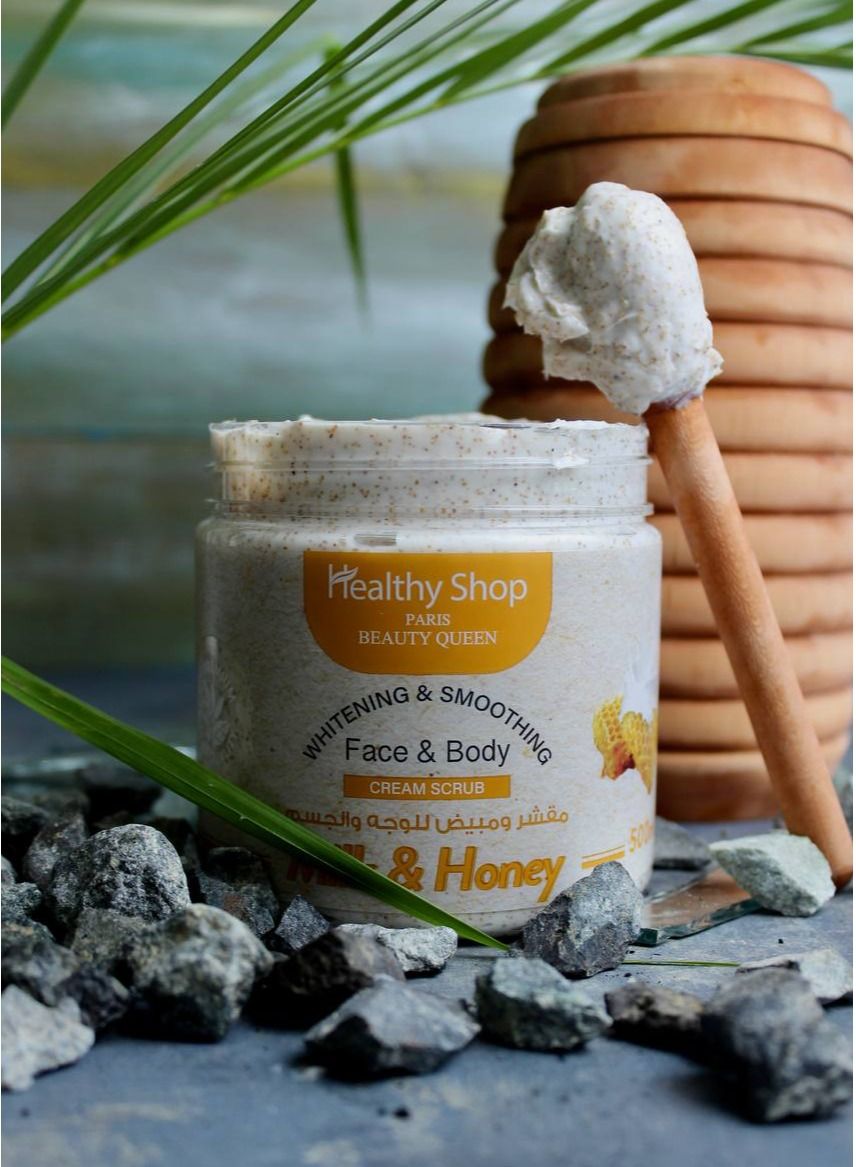Whitening & Smoothing Face & Body gel Scrub with Milk & Honey